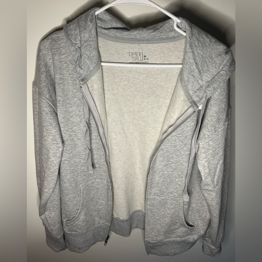 Time and Tru silver girls zip up hoodie